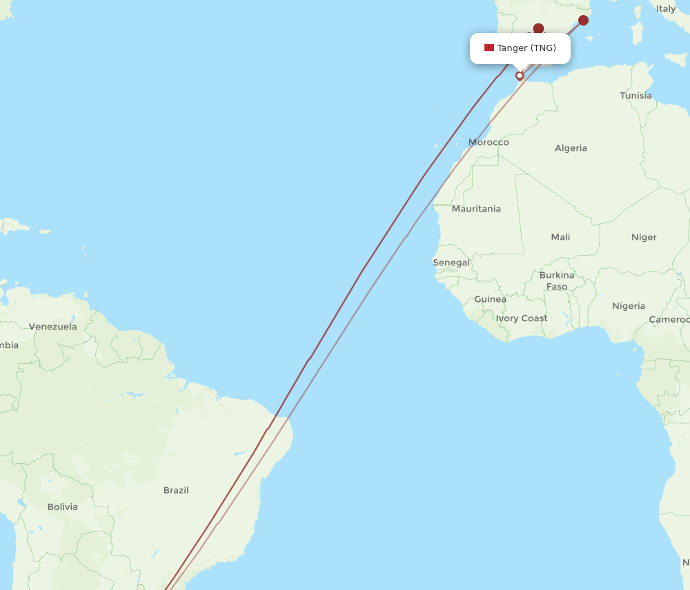 EZE-TNG flight routes