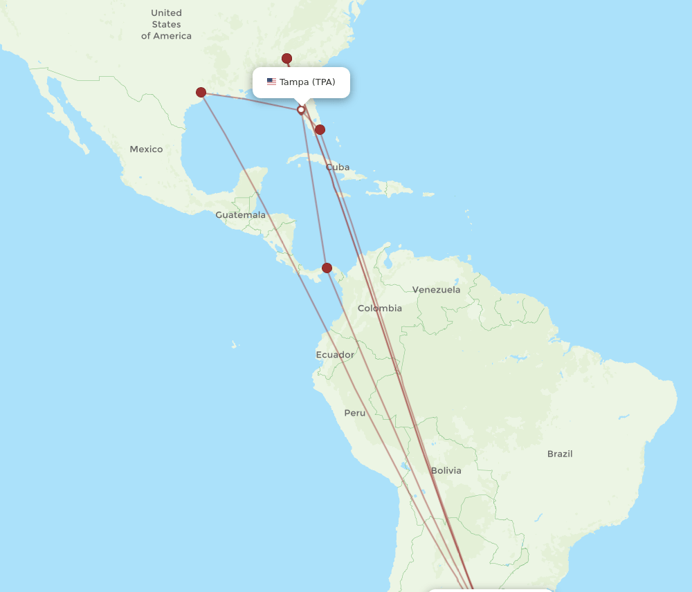 EZE-TPA flight routes