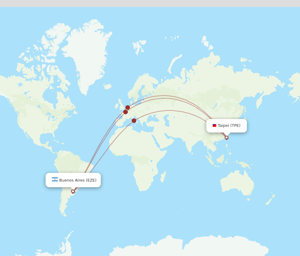 EZE-TPE flight routes