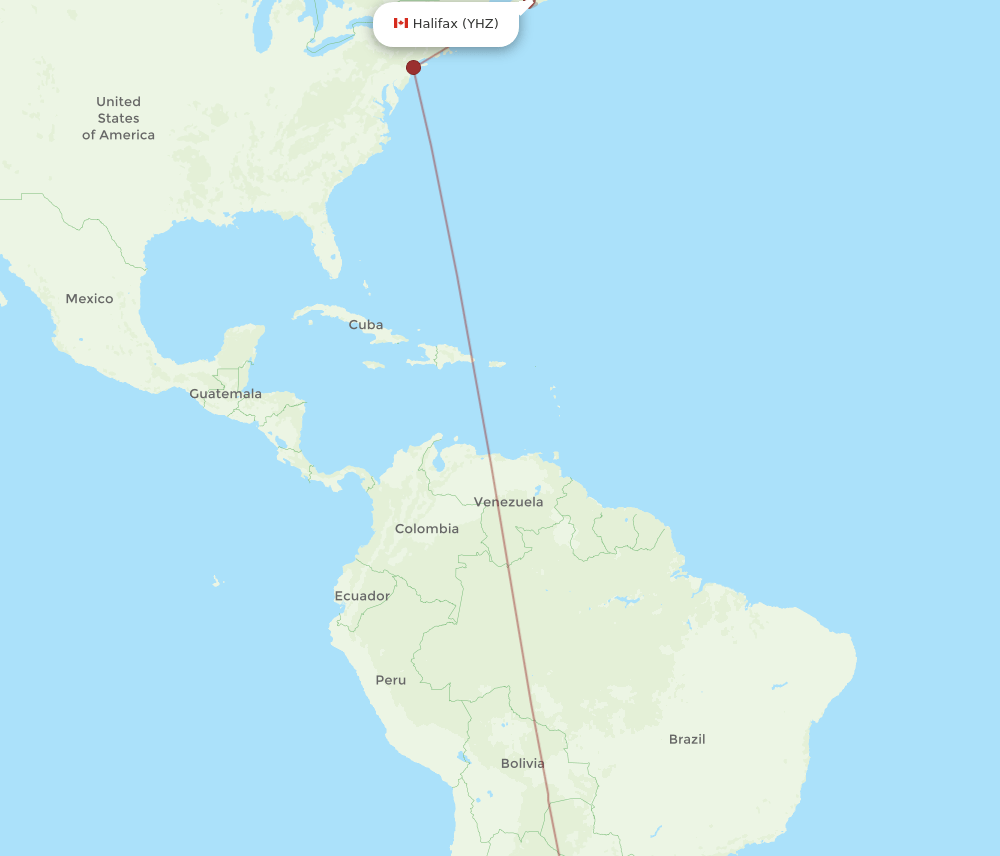 EZE to YHZ flights and routes map