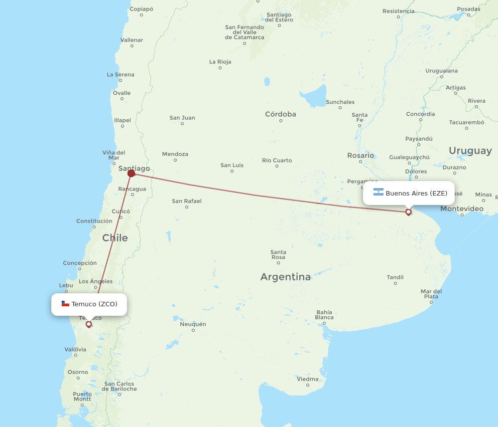 EZE-ZCO flight routes