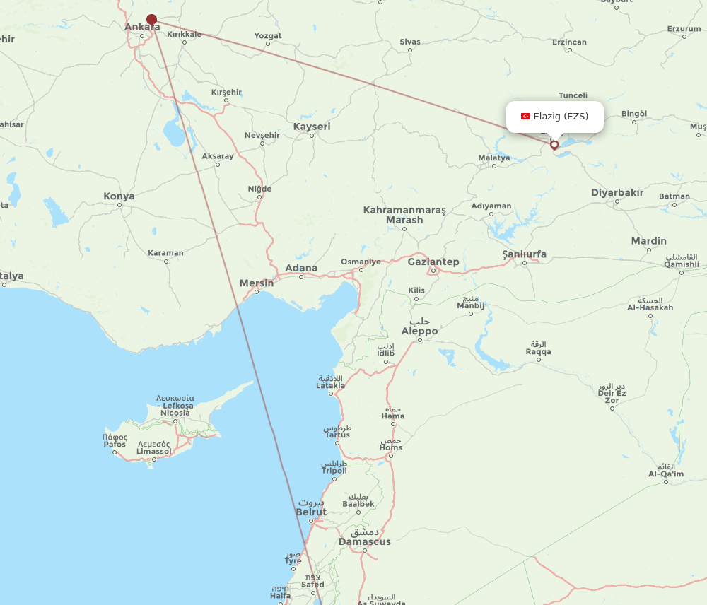EZS-AMM flight routes