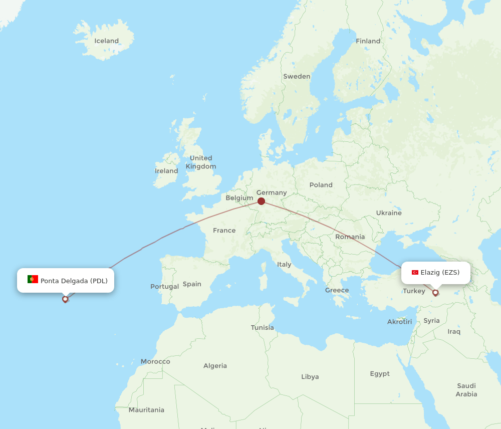 EZS-PDL flight routes