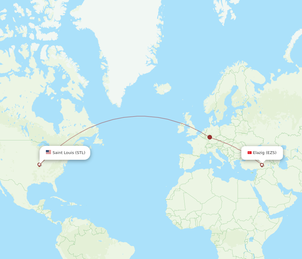EZS to STL flights and routes map