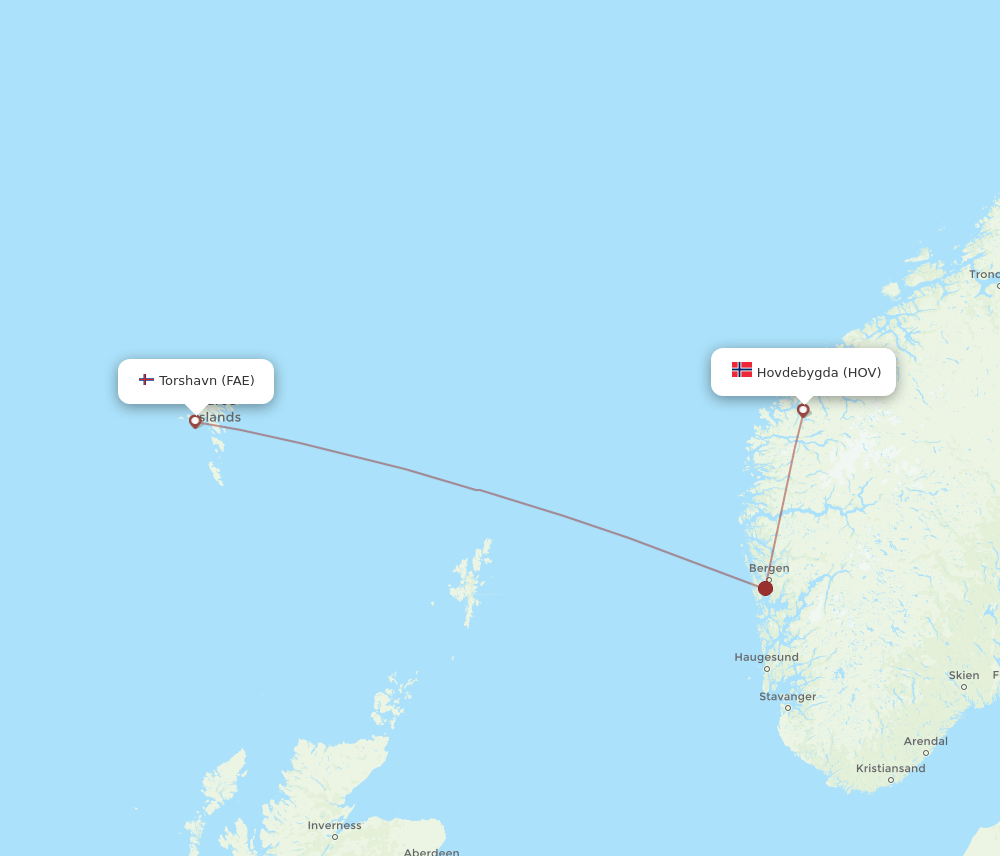 FAE-HOV flight routes