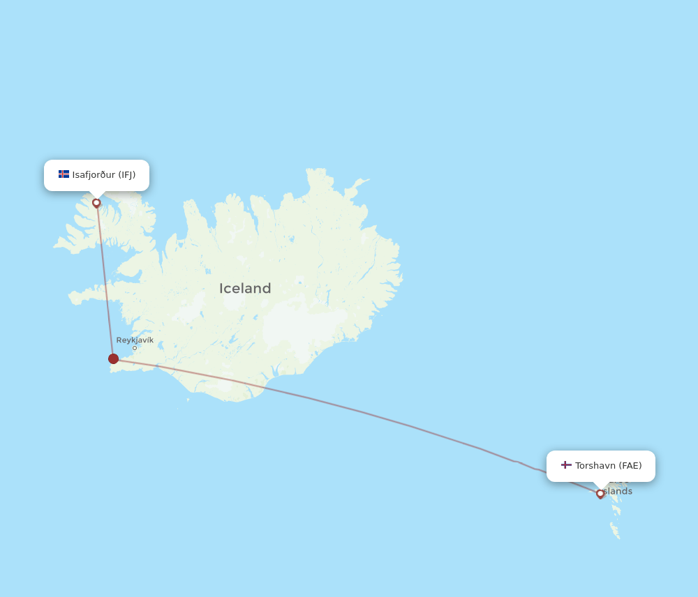 FAE-IFJ flight routes