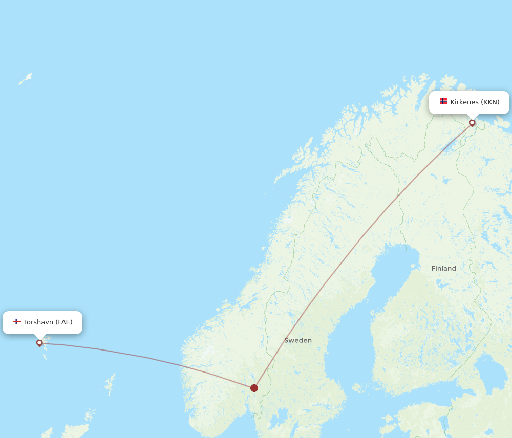 FAE-KKN flight routes
