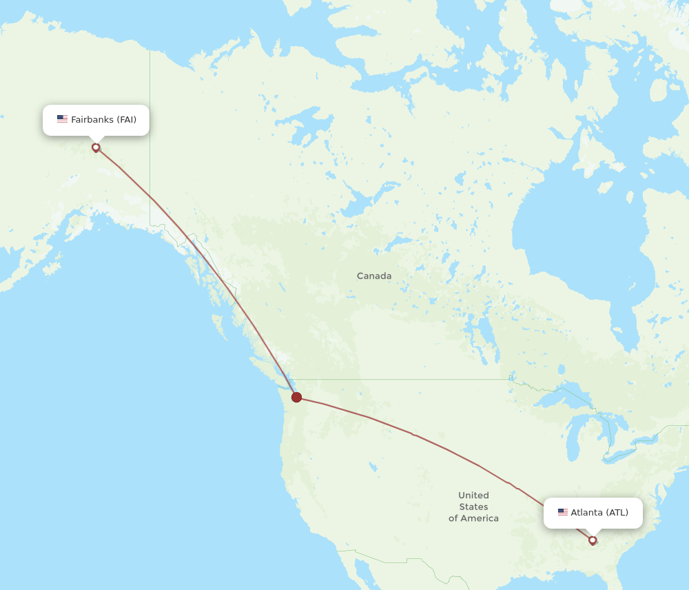 FAI-ATL flight routes