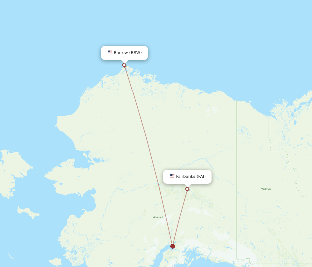 FAI-BRW flight routes