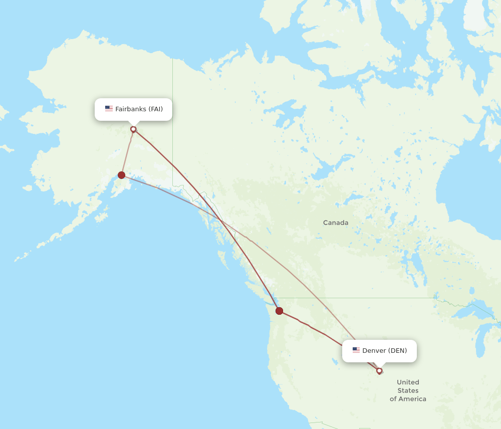 FAI-DEN flight routes