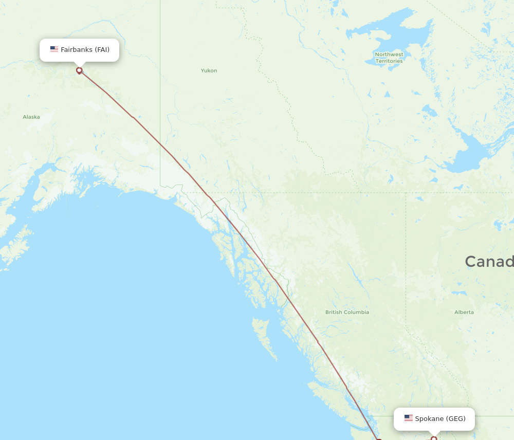 FAI-GEG flight routes