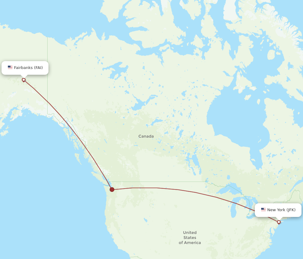 FAI-JFK flight routes