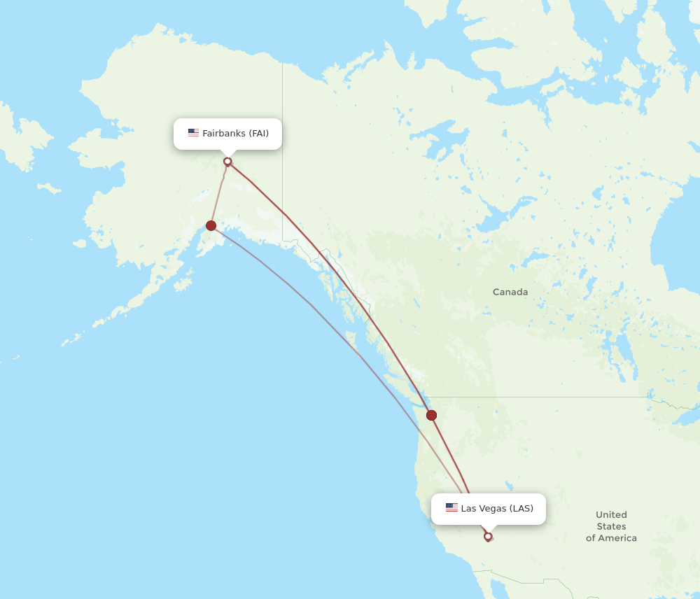 FAI-LAS flight routes
