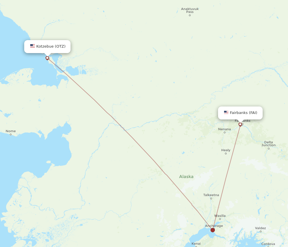 FAI to OTZ flights and routes map