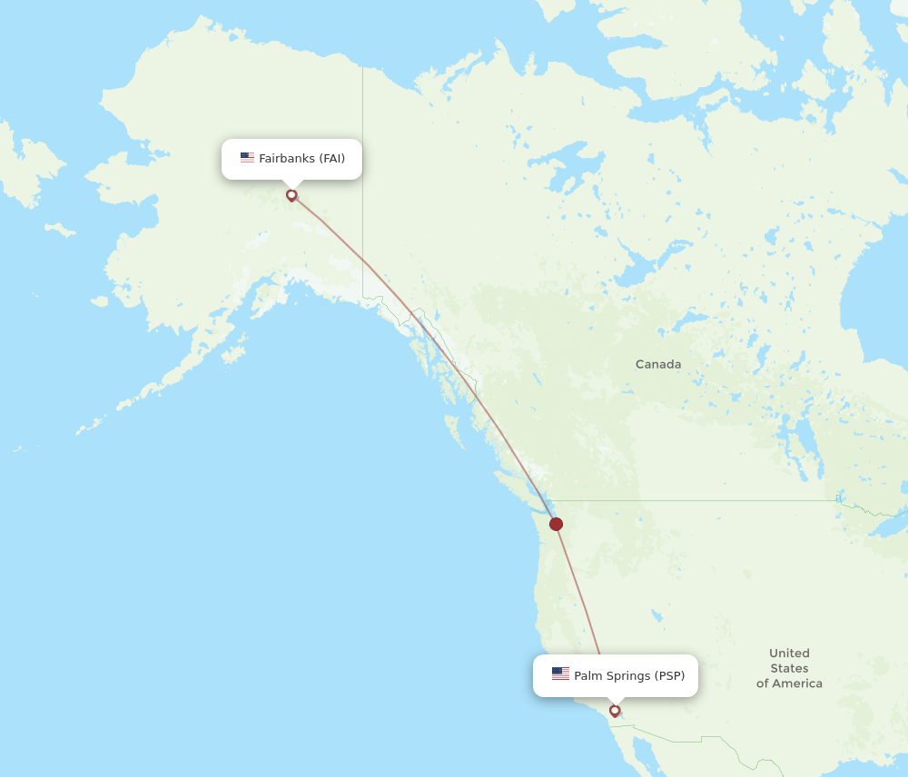 FAI to PSP flights and routes map
