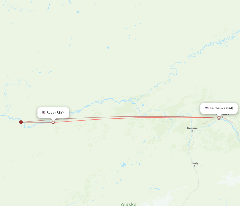 FAI to RBY flights and routes map