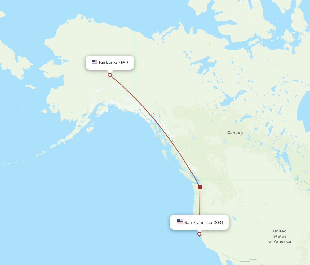 FAI-SFO flight routes