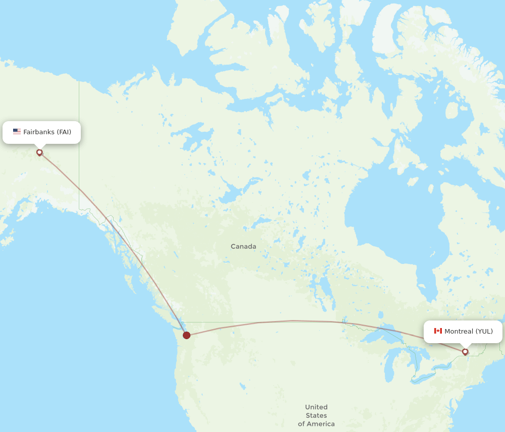 FAI-YUL flight routes