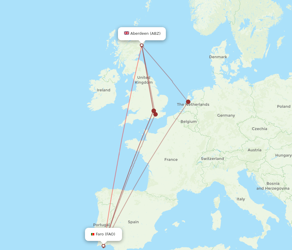 FAO-ABZ flight routes