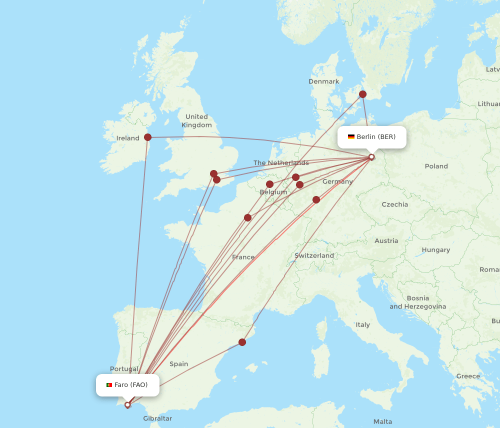 FAO-BER flight routes