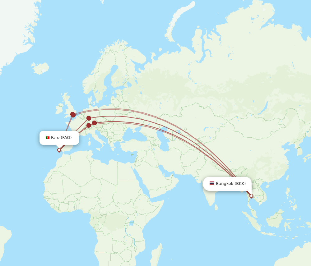 FAO-BKK flight routes