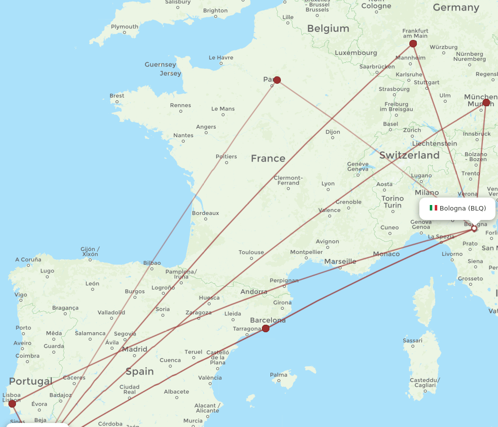 FAO-BLQ flight routes