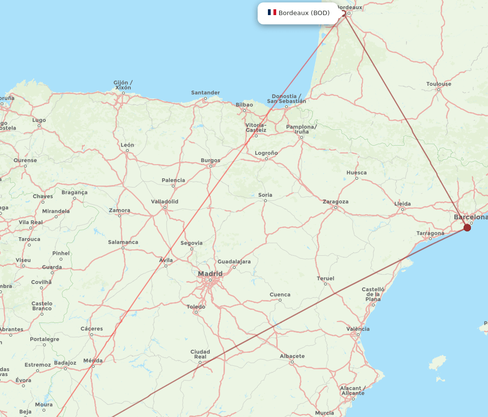 FAO-BOD flight routes