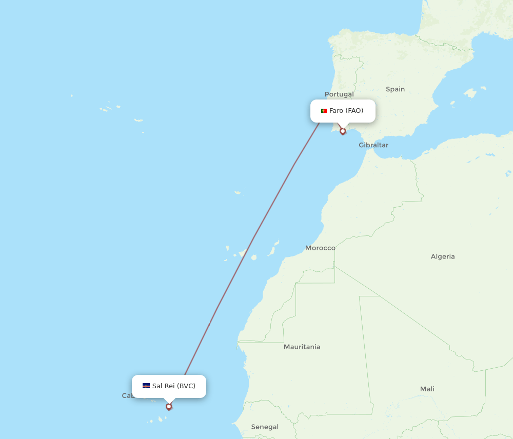 FAO-BVC flight routes