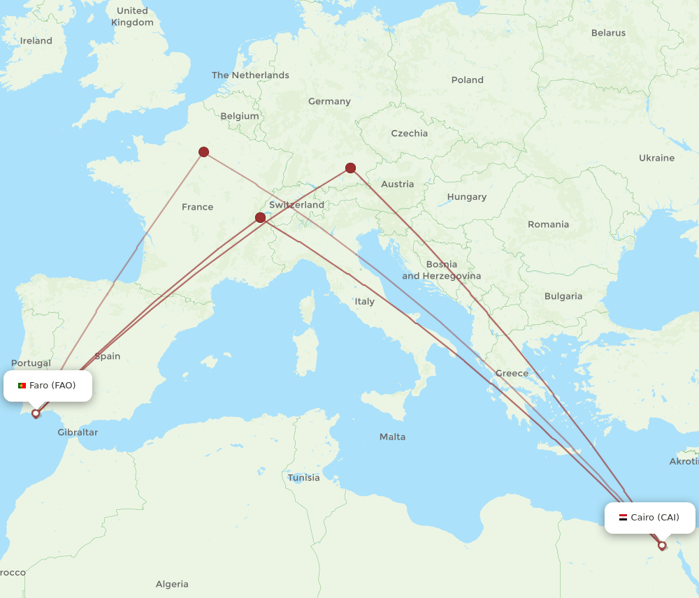 FAO-CAI flight routes