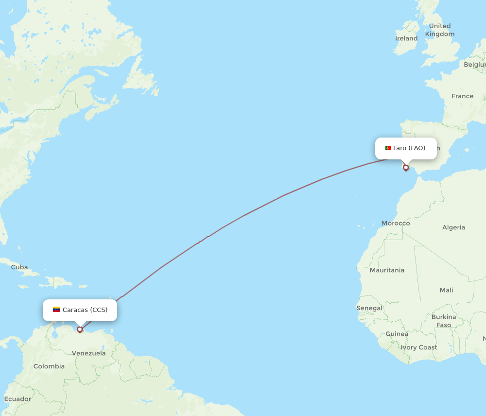 FAO-CCS flight routes