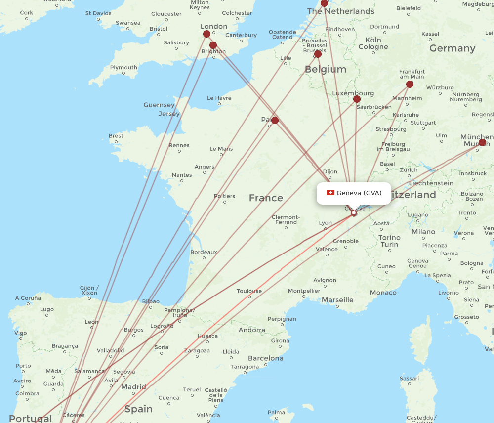 FAO to GVA flights and routes map