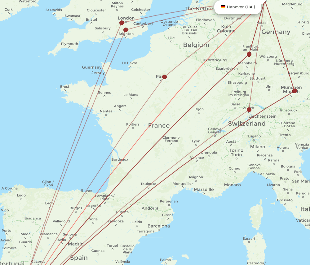 FAO to HAJ flights and routes map
