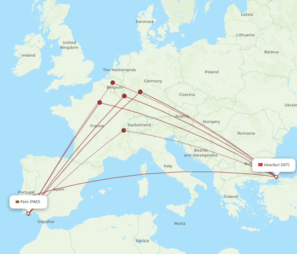 FAO-IST flight routes