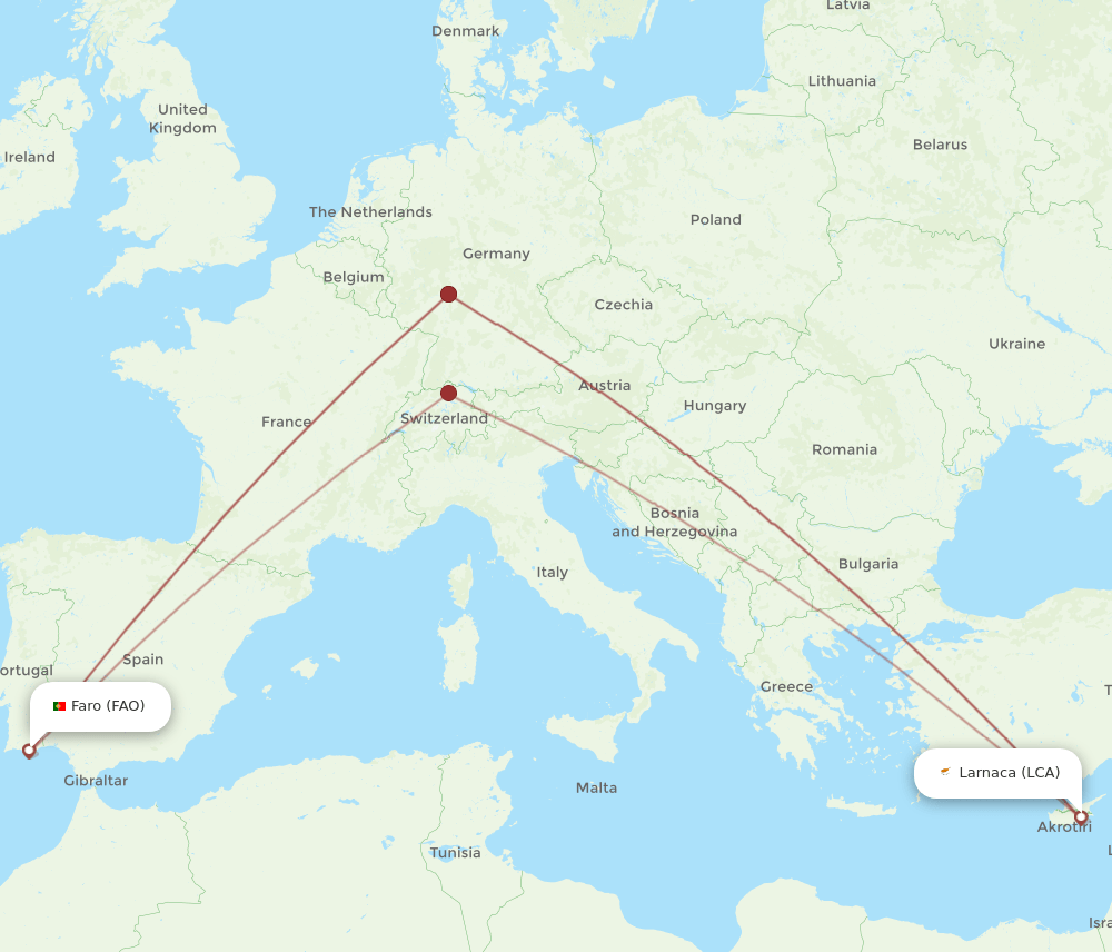 FAO-LCA flight routes