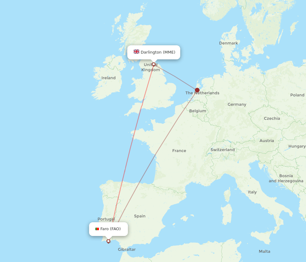 FAO-MME flight routes