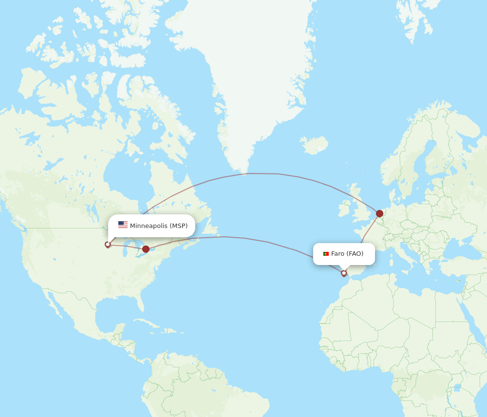 FAO-MSP flight routes