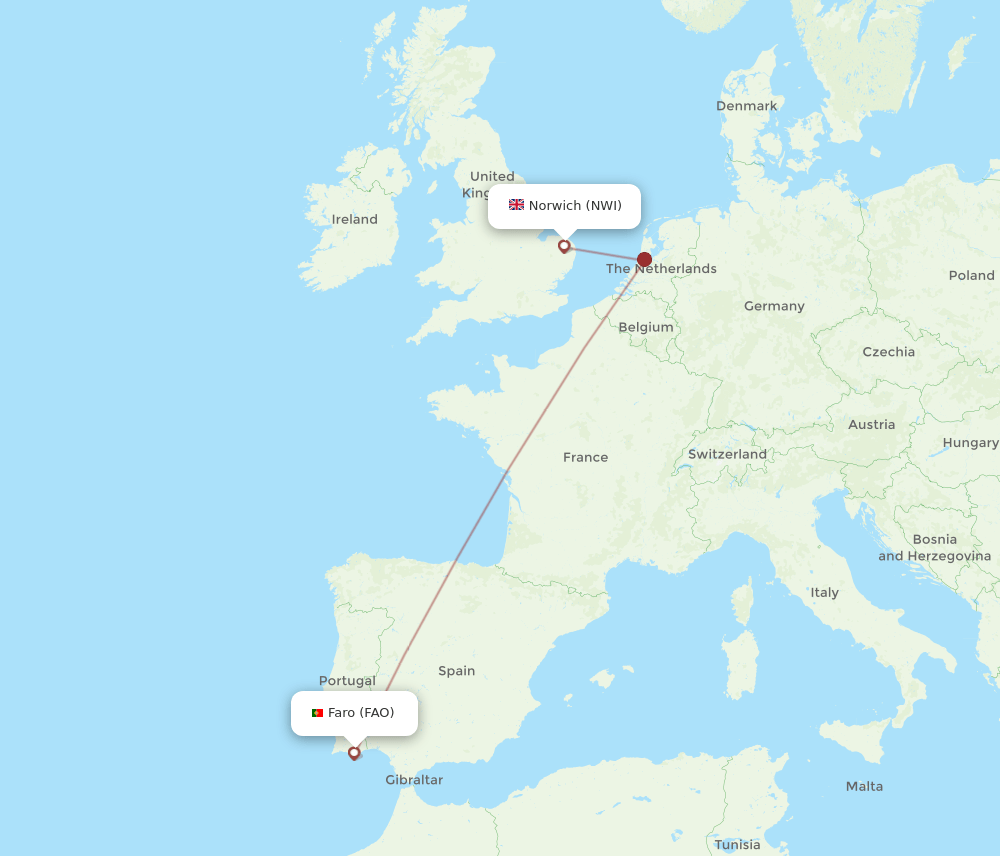 FAO-NWI flight routes