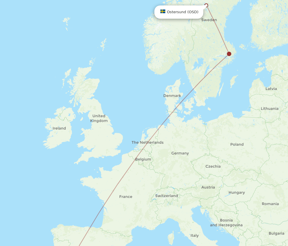 FAO-OSD flight routes