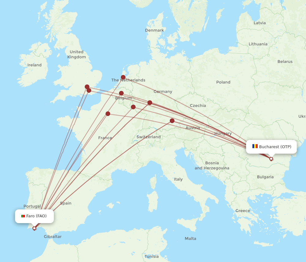 FAO-OTP flight routes
