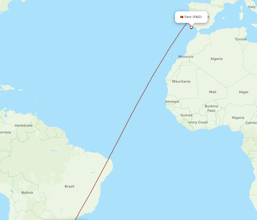 FAO-POA flight routes