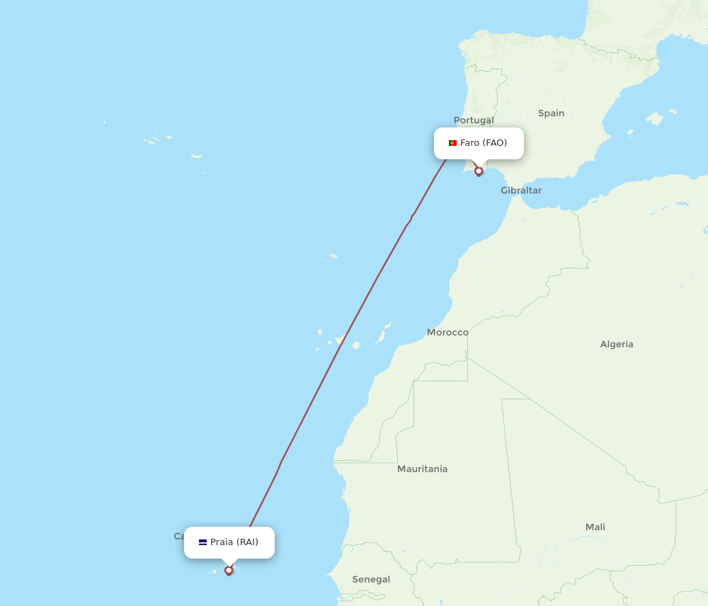 FAO-RAI flight routes