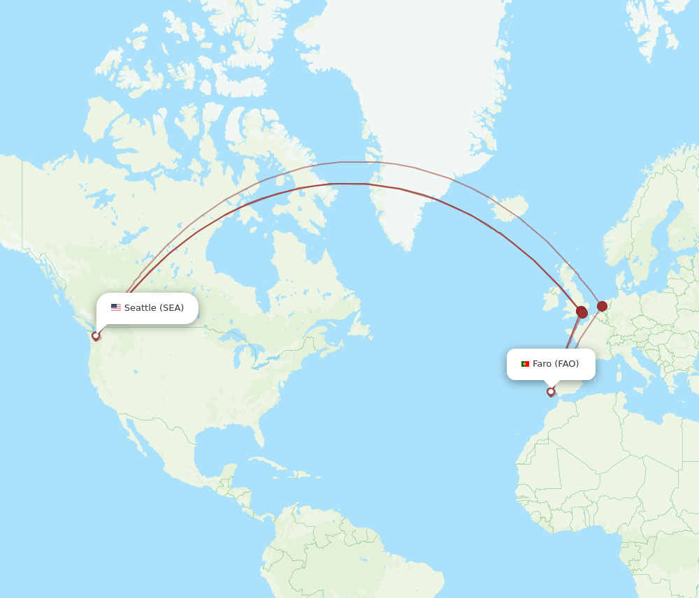 FAO-SEA flight routes