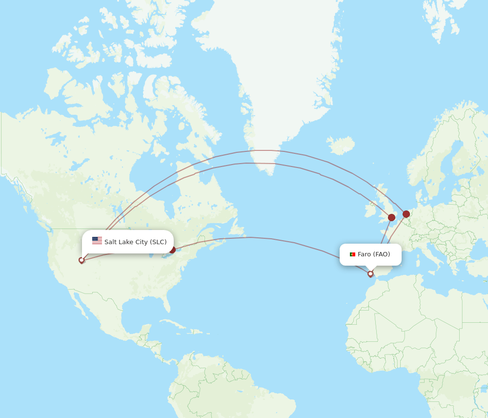 FAO-SLC flight routes