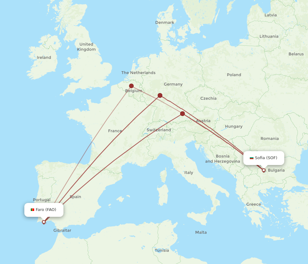 FAO-SOF flight routes
