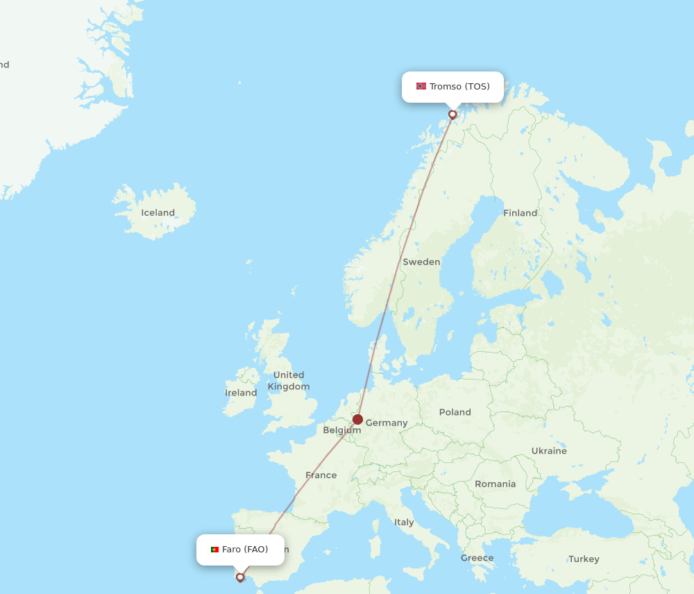 FAO to TOS flights and routes map