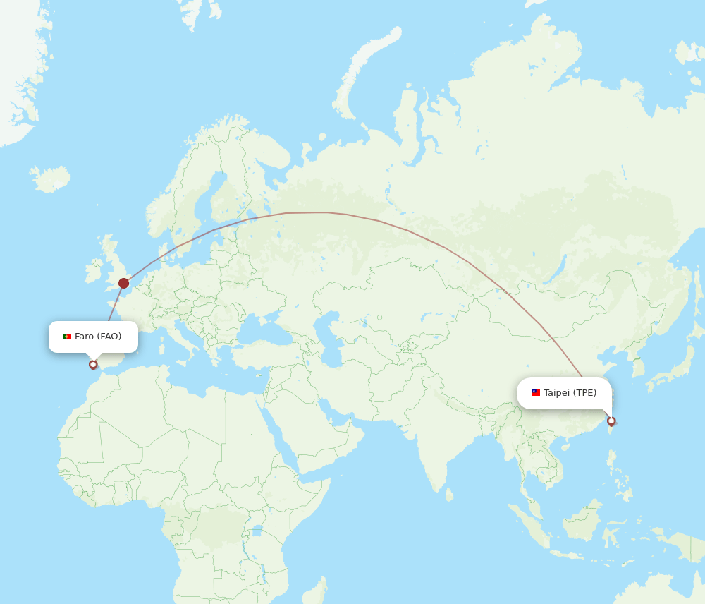 FAO-TPE flight routes