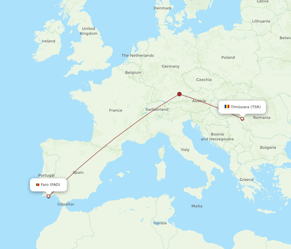 FAO-TSR flight routes