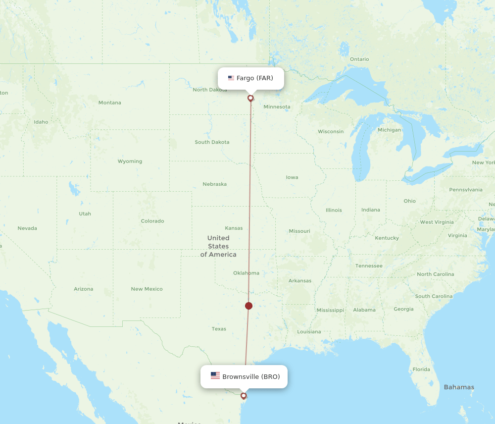 FAR to BRO flights and routes map