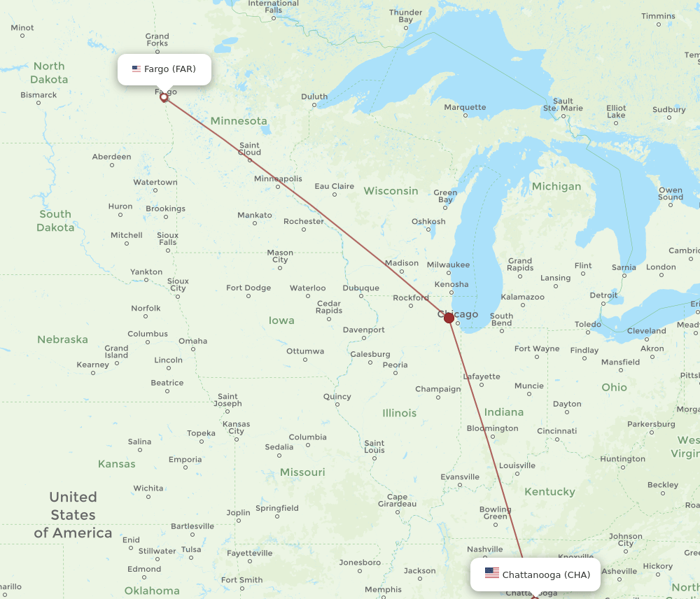 FAR-CHA flight routes