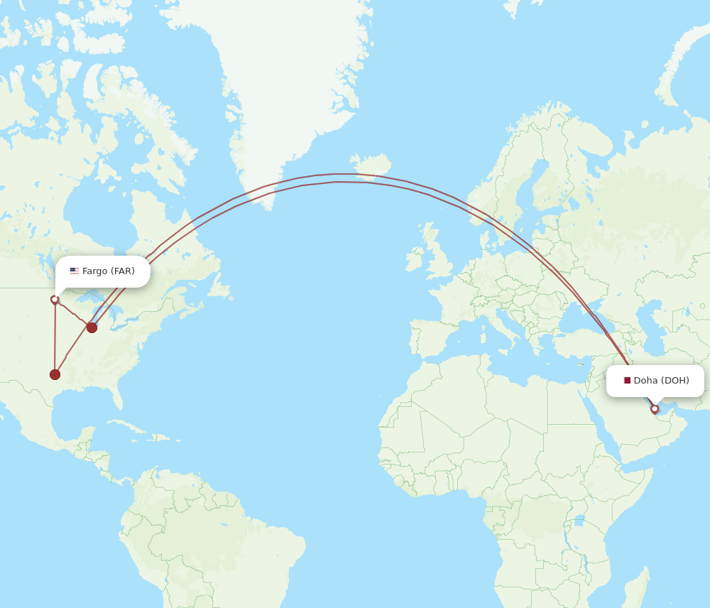 FAR-DOH flight routes